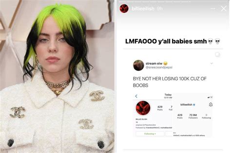 billie eilish oops|Billie Eilish Jokes About Her Titties Falling Out in。